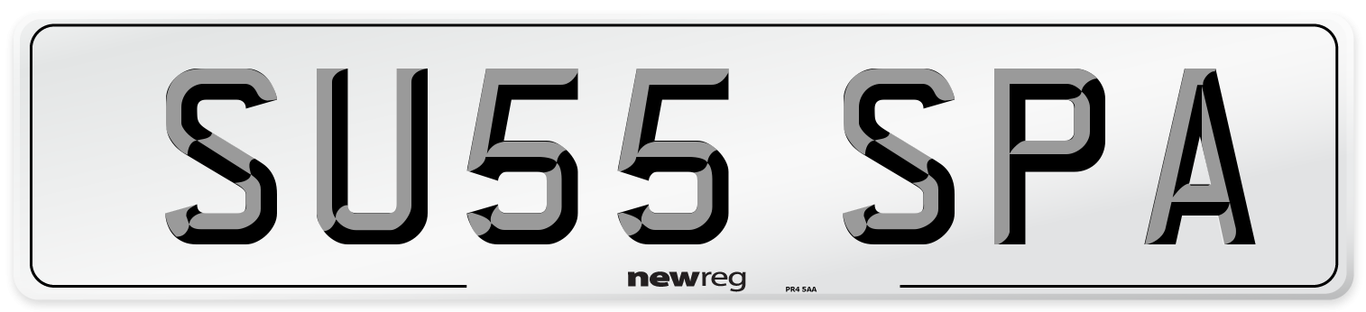 SU55 SPA Number Plate from New Reg